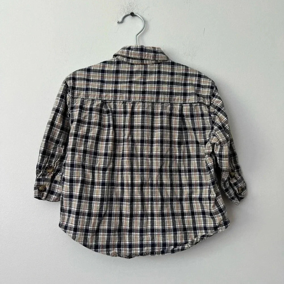 McKids  Plaid Button Down | Neutral | 18M - Picture 2 of 5